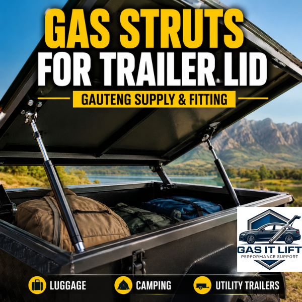 Gas struts for trailer lid supplied and fitted in Gauteng